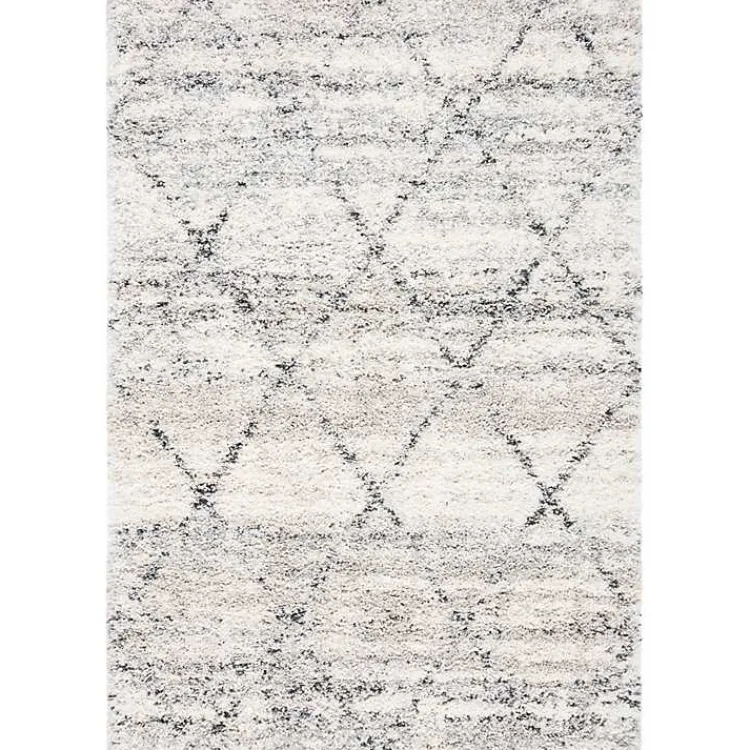 Kirklands Home Gray and Ivory Fontana Shag Area Rug, 5x7 Sale