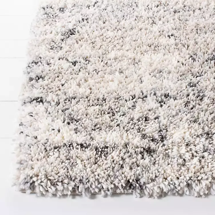 Kirklands Home Gray and Ivory Fontana Shag Area Rug, 6x6 Best