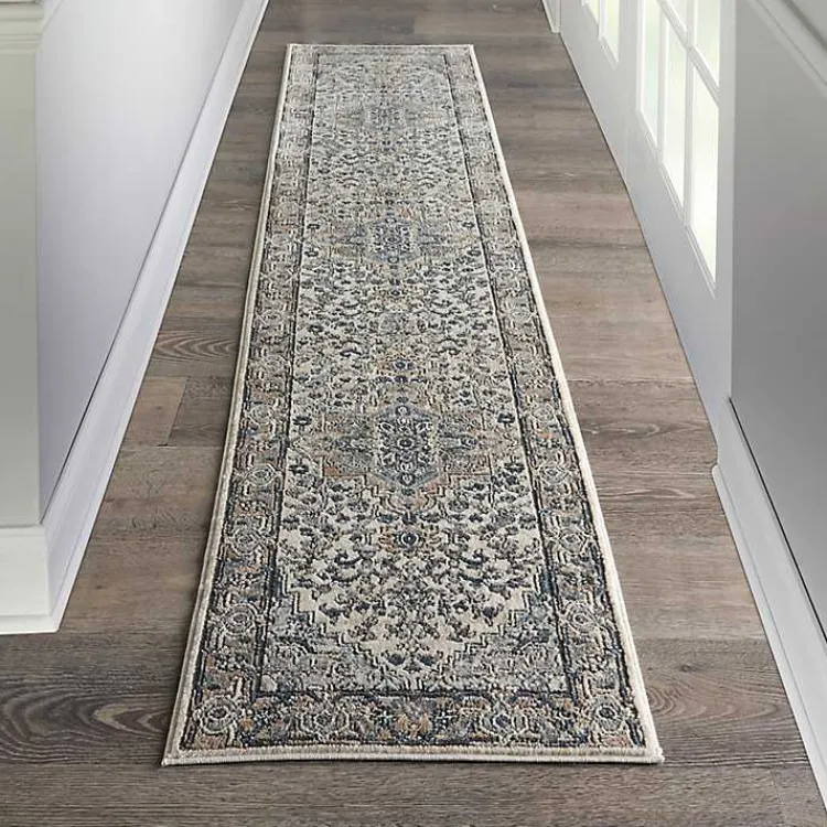 Kirklands Home and Ivory Nadia Medallion Runner, 2x10 Gray Hot