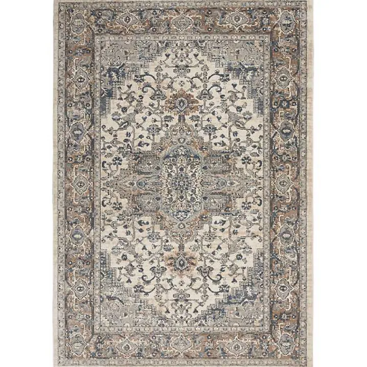 Kirklands Home and Ivory Nadia Medallion Area Rug, 4x6 Gray Online