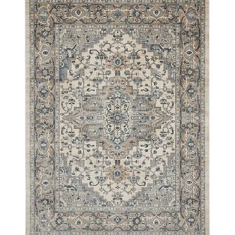 Kirklands Home and Ivory Nadia Medallion Area Rug, 7x9 Gray