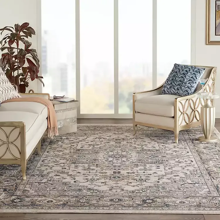 Kirklands Home and Ivory Nadia Medallion Area Rug, 7x9 Gray