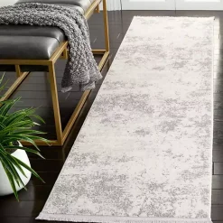 Kirklands Home Gray and Ivory Whisper Abstract Runner, 2x8 Hot
