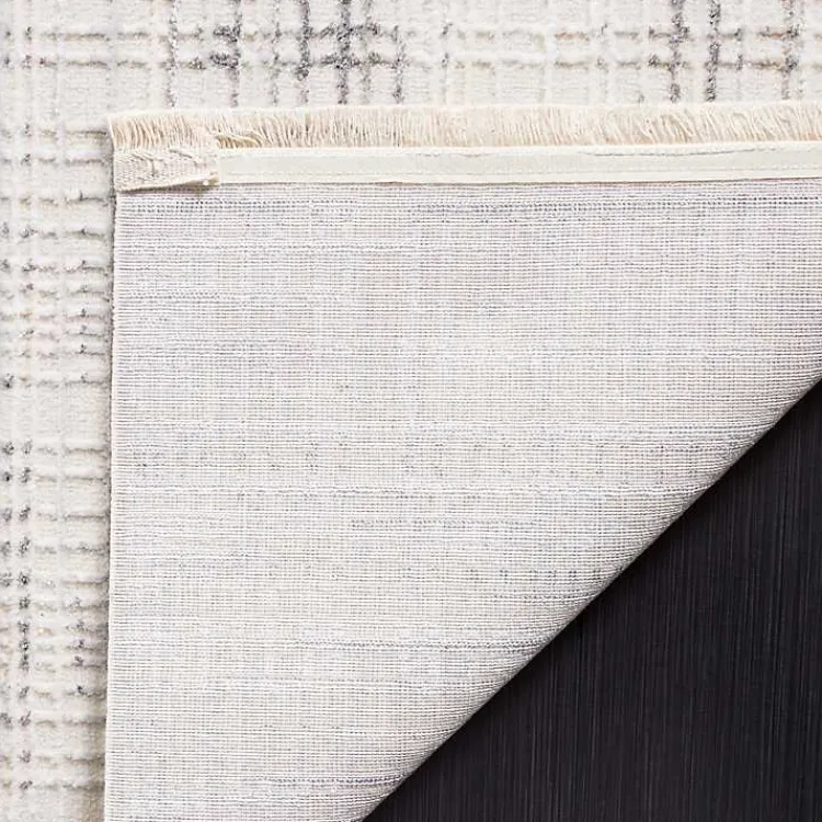 Kirklands Home Gray and Ivory Whisper Striated Area Rug, 5x7 Sale