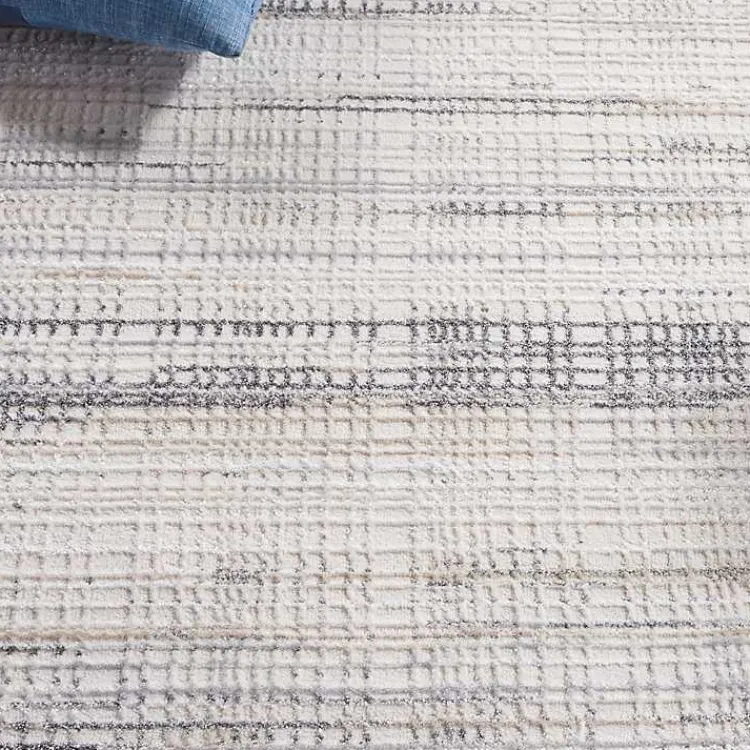 Kirklands Home Gray and Ivory Whisper Striated Area Rug, 8x10 Outlet