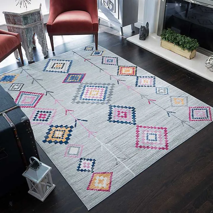 Kirklands Home and Multicolor Aztec Area Rug, 8x10 Gray Online