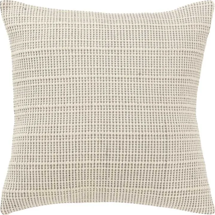 Pillows>Kirklands Home Gray and Natural Sea Striped Pillow