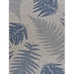 Kirklands Home Gray and Navy Falling Ferns Outdoor Area Rug, 5x7 Hot