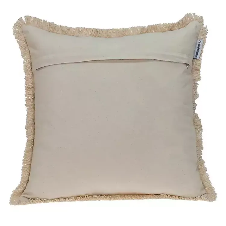 Pillows>Kirklands Home Gray and Tan Medallion Fringe Pillow