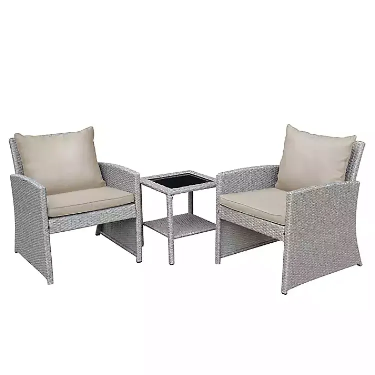 Kirklands Home Gray and 3-pc. Wicker Chat Set Tan Online