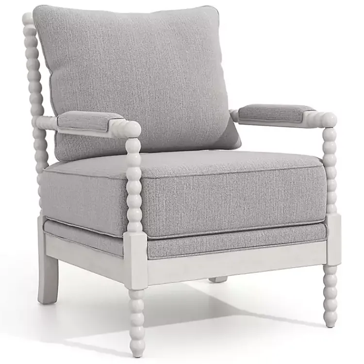 Kirklands Home and White Beaded Frame Accent Chair Gray Outlet