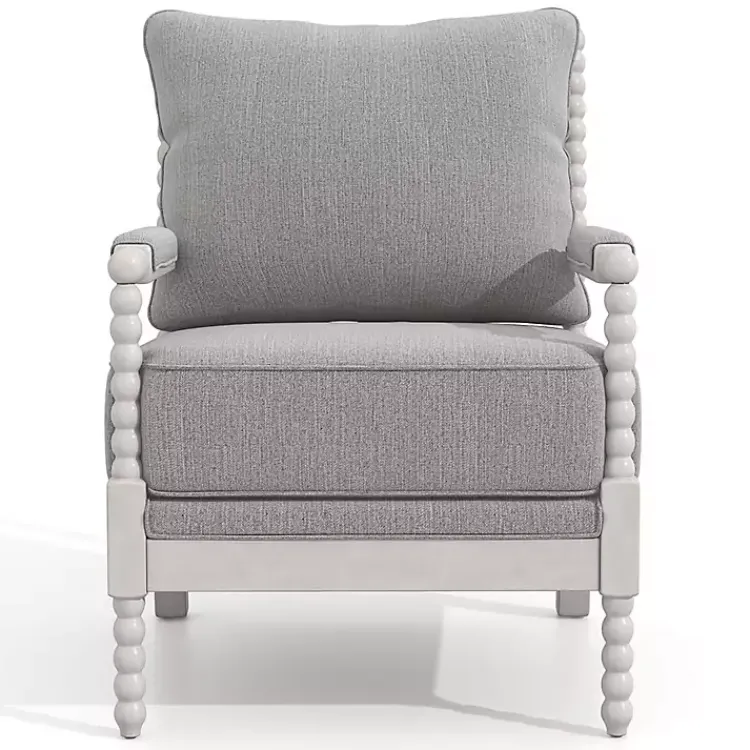 Kirklands Home and White Beaded Frame Accent Chair Gray Outlet