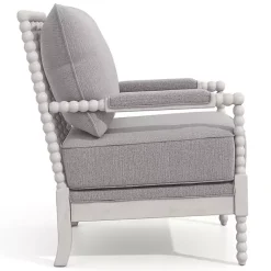 Kirklands Home and White Beaded Frame Accent Chair Gray Outlet