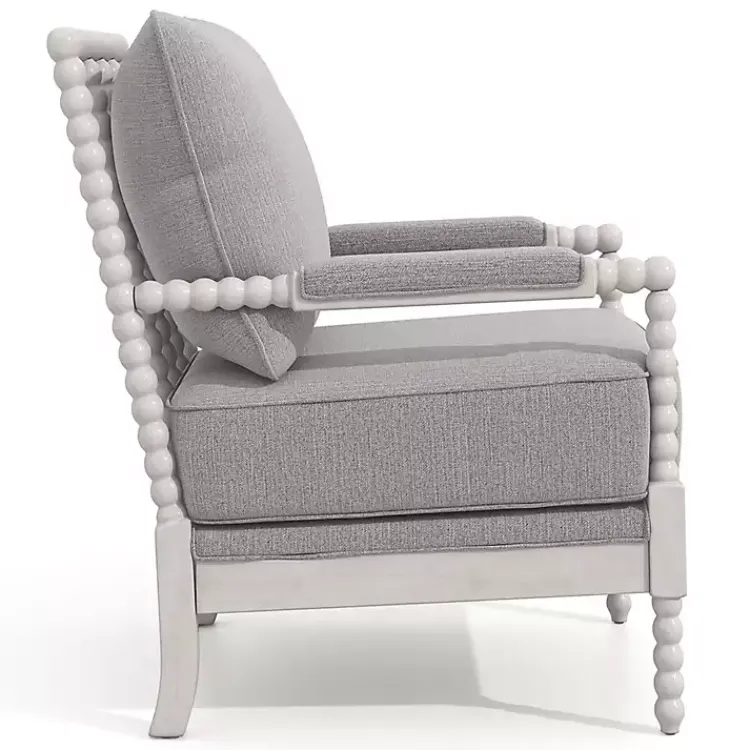 Kirklands Home and White Beaded Frame Accent Chair Gray Outlet