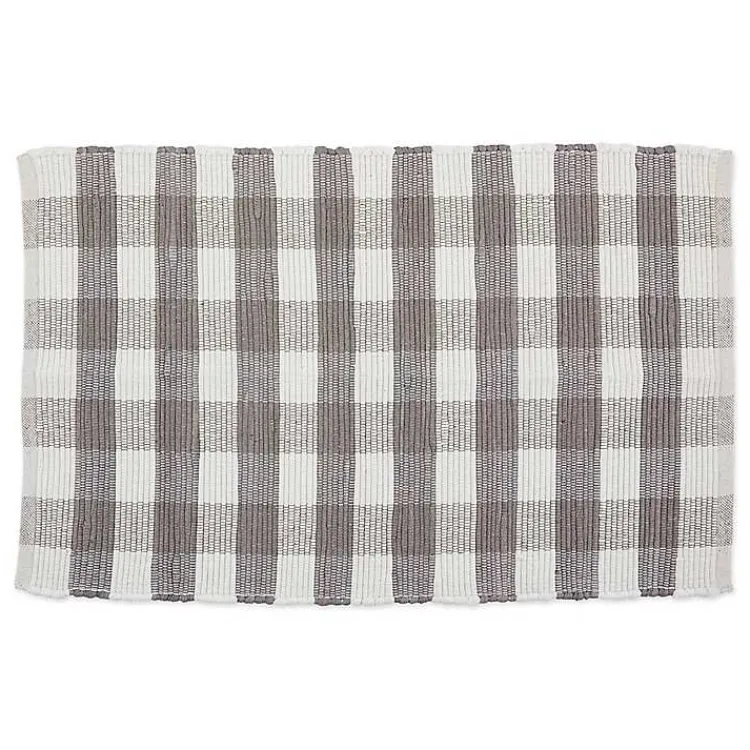 Kirklands Home and White Buffalo Check Accent Rug Gray Best