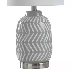 Kirklands Home Gray and Etched Table Lamp White Discount