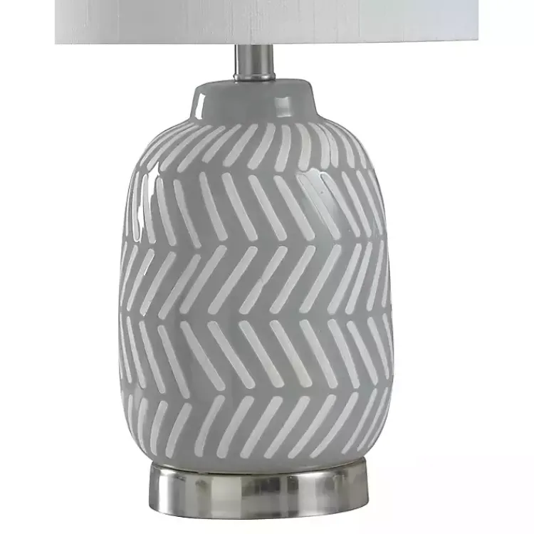 Kirklands Home Gray and Etched Table Lamp White Discount