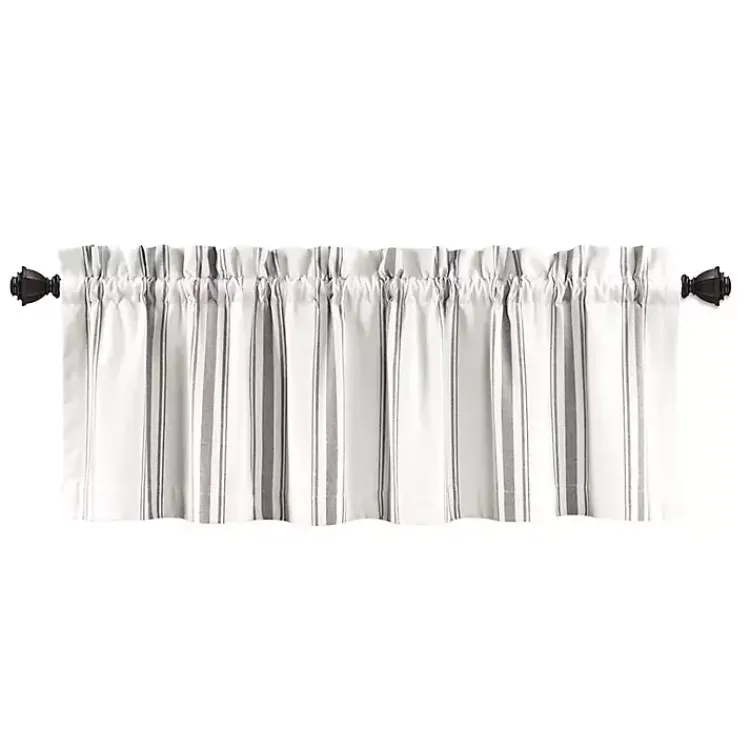 Kirklands Home Gray and White Farmhouse Stripe Valance Clearance