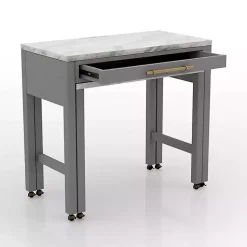 Kirklands Home Gray and White Faux Marble Nested Counter Table Online