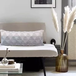 Pillows>Kirklands Home and White Gradient Diamonds Lumbar Pillow Gray