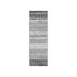 Kirklands Home and White Moroccan Pattern Runner, 2x10 Gray