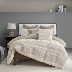 Kirklands Home Gray and White 3-pc. California King Duvet Set