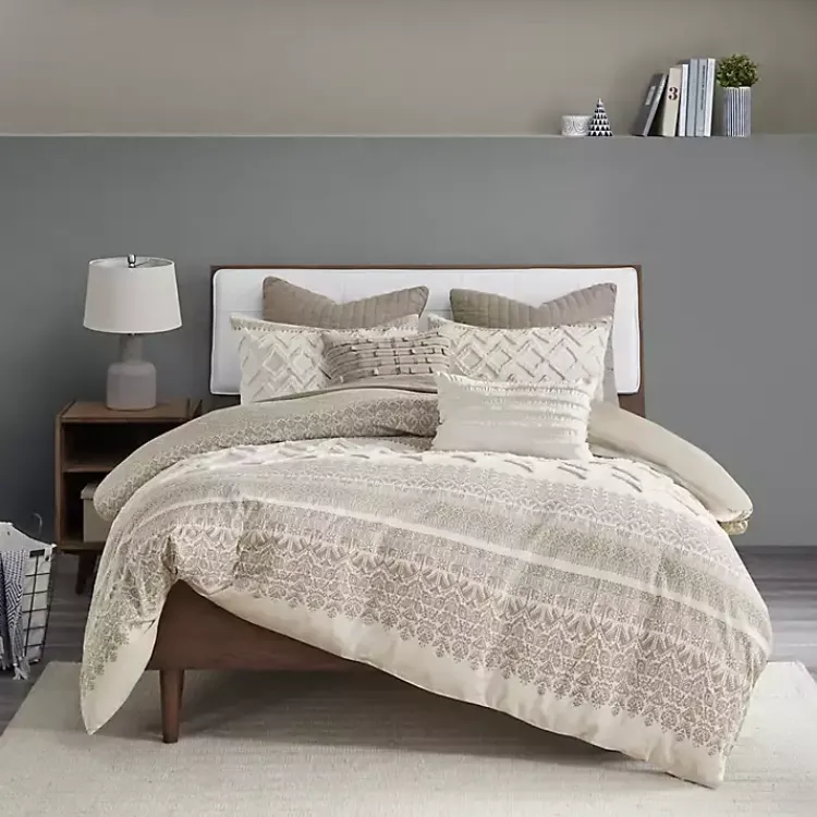 Kirklands Home and White 3-pc. Full/Queen Duvet Set Gray