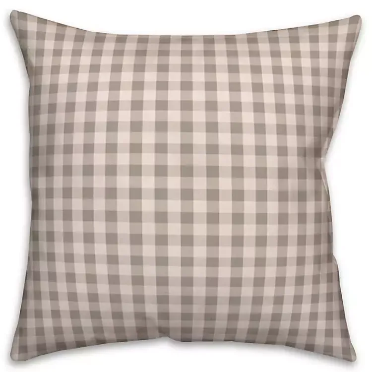 Pillows>Kirklands Home Gray and White Plaid Pillow