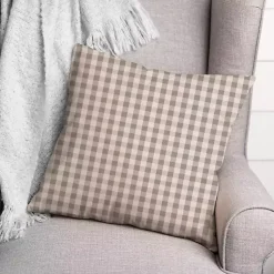 Pillows>Kirklands Home Gray and White Plaid Pillow