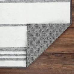 Kirklands Home Gray and White Stripe Washable Runner, 2x7 Clearance
