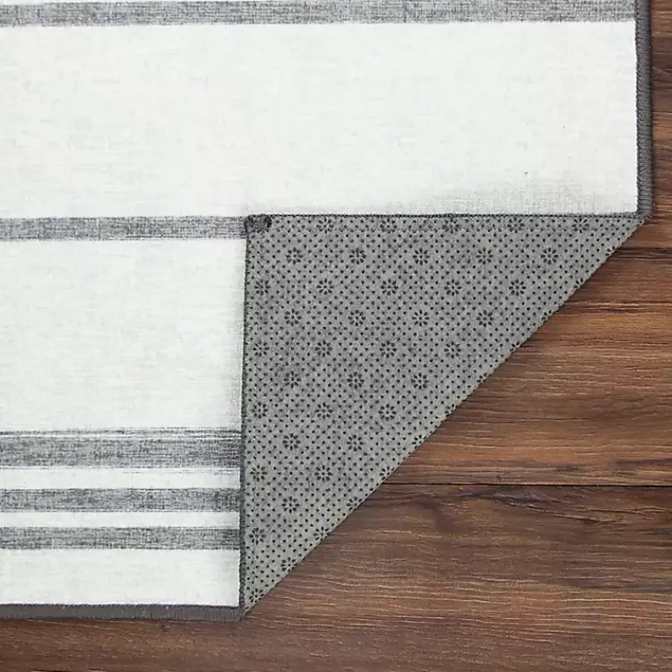 Kirklands Home Gray and White Stripe Washable Runner, 2x7 Clearance