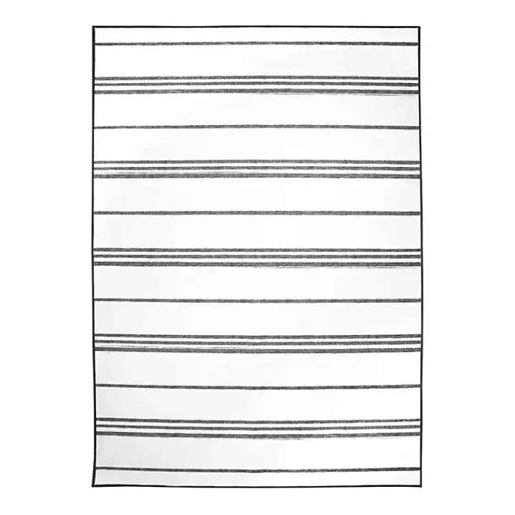 Kirklands Home Gray and White Stripe Washable Area Rug, 5x7 Online