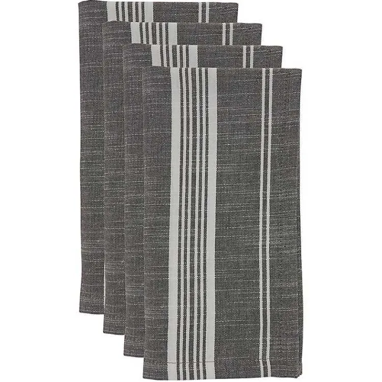 Kirklands Home and White Striped Napkins, Set of 4 Gray Best