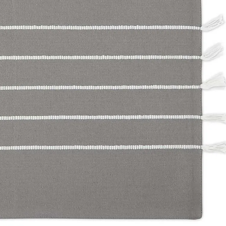 Kirklands Home and White Striped Placemats, Set of 4 Gray Clearance