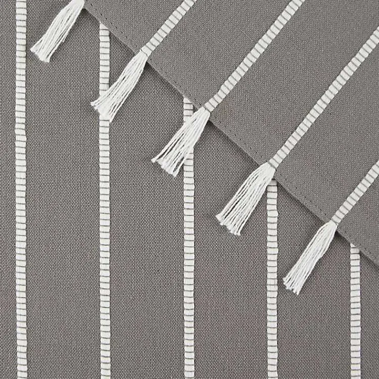 Kirklands Home and White Striped Placemats, Set of 4 Gray Clearance