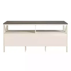 Kirklands Home Gray and Whitewashed Wood 3-Drawer Media Cabinet Hot