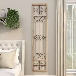 Kirklands Home Gray Angelic Scrollwork Panel Wall Plaque