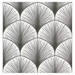 Kirklands Home Gray Art Deco Fans Peel & Stick Wallpaper New