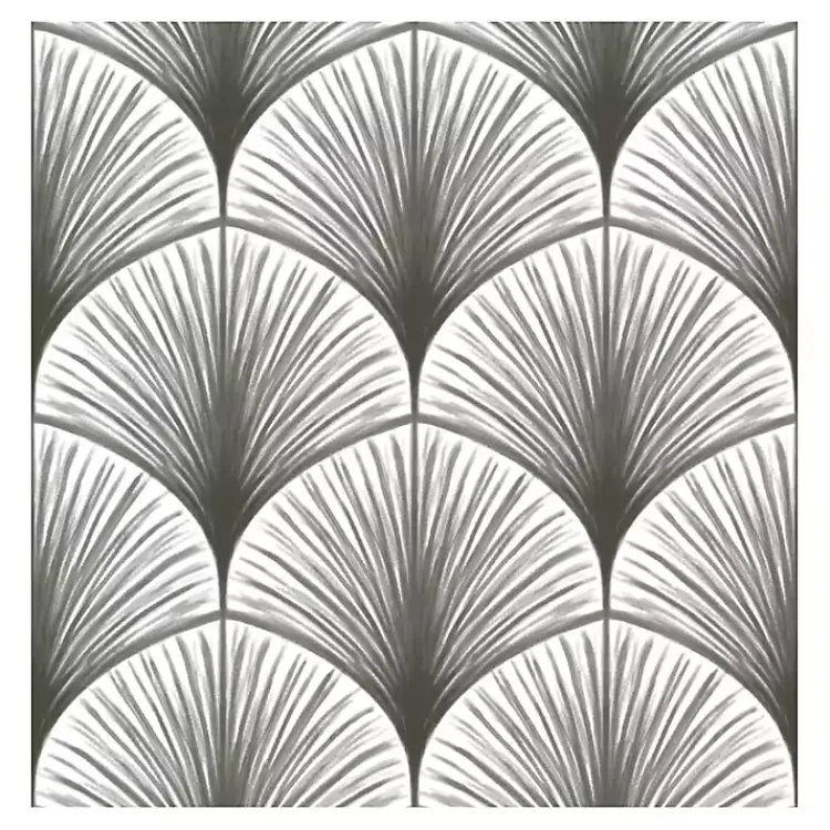 Kirklands Home Gray Art Deco Fans Peel & Stick Wallpaper New