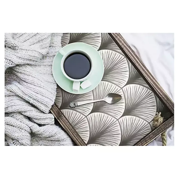 Kirklands Home Gray Art Deco Fans Peel & Stick Wallpaper New