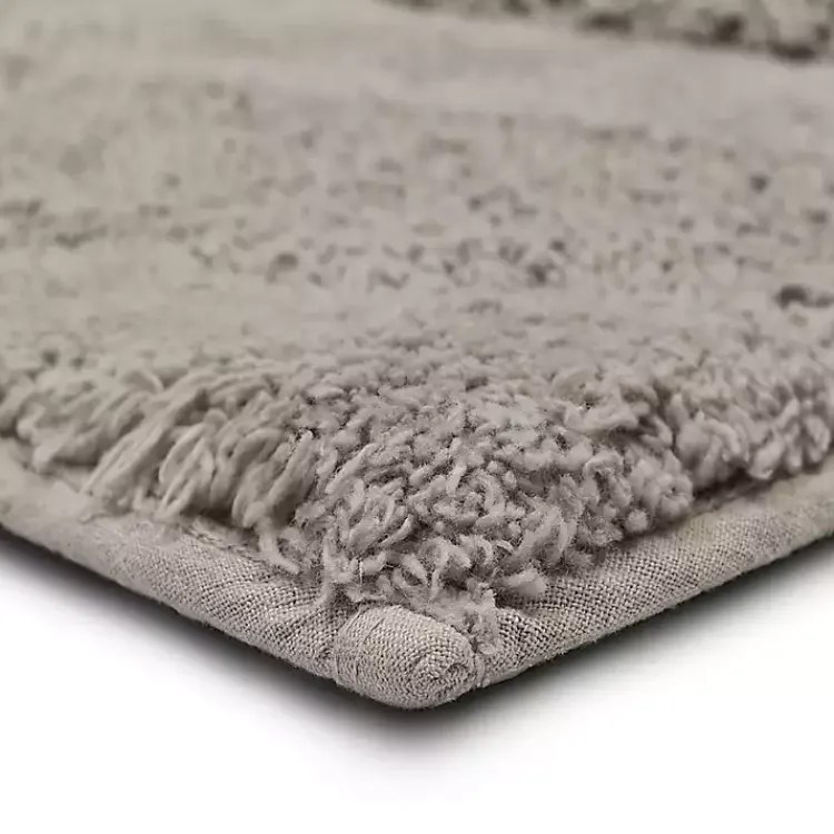Kirklands Home Asymmetrical Cotton Bath Mat, 34 in. Gray Hot