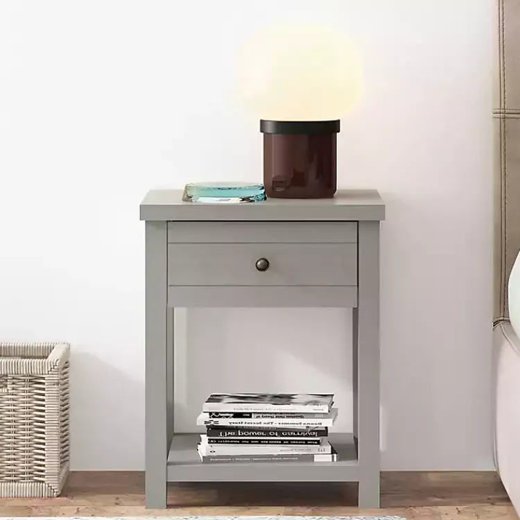 Kirklands Home Bailie Wooden Side Table Gray Outlet