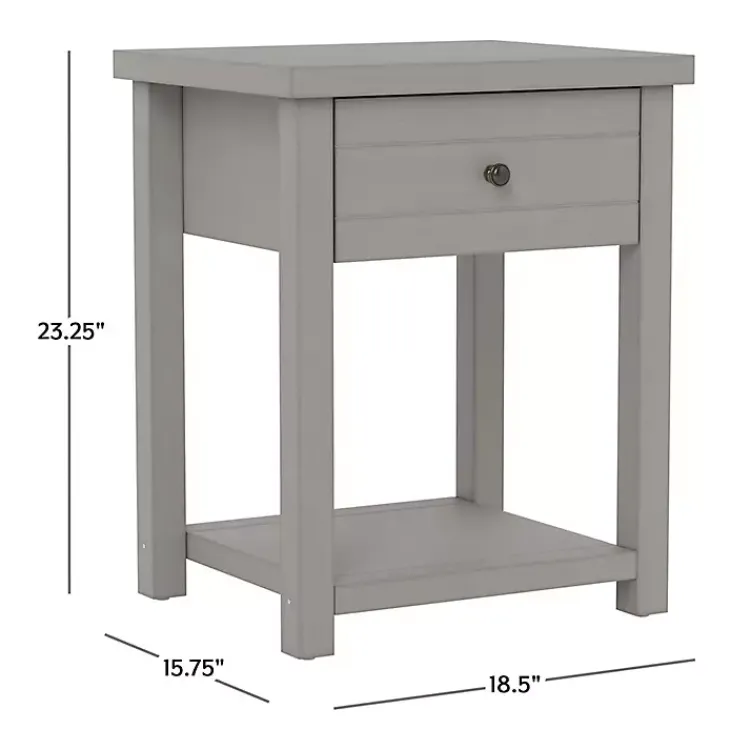 Kirklands Home Bailie Wooden Side Table Gray Outlet