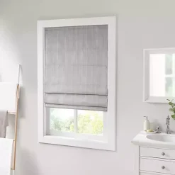 Kirklands Home Basketweave Cordless Roman Shade, 27 in. Gray Best