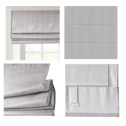 Kirklands Home Basketweave Cordless Roman Shade, 27 in. Gray Best
