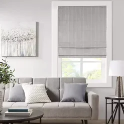 Kirklands Home Basketweave Cordless Roman Shade, 31 in. Gray