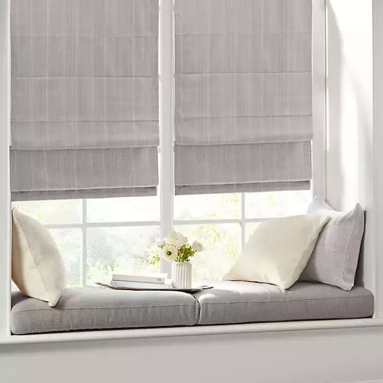 Kirklands Home Basketweave Cordless Roman Shade, 31 in. Gray