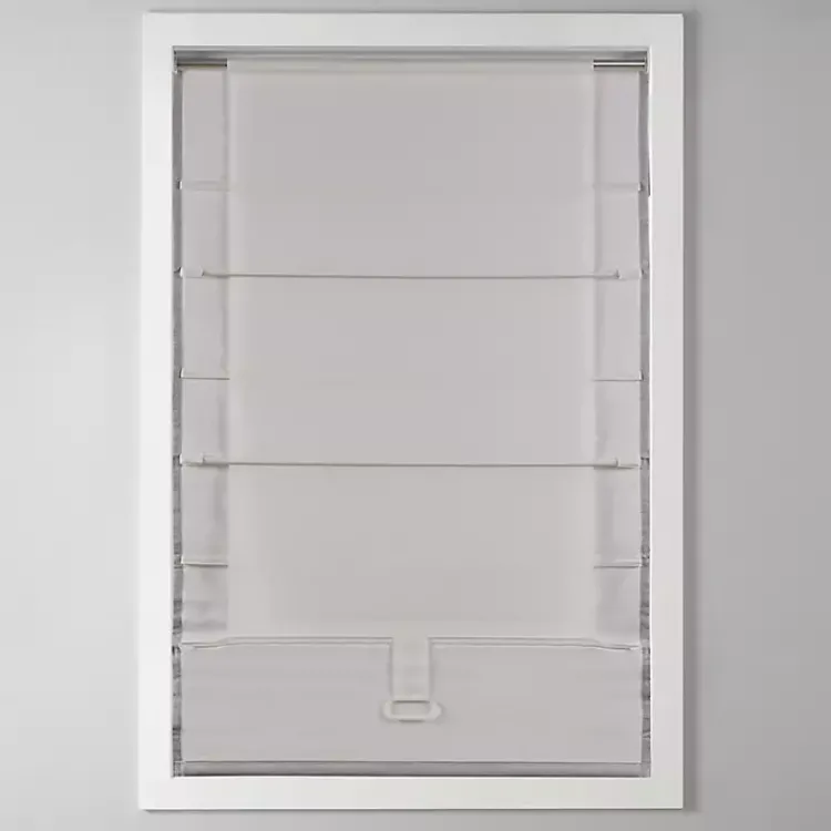 Kirklands Home Basketweave Cordless Roman Shade, 31 in. Gray