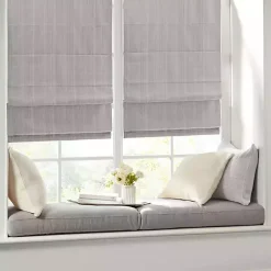 Kirklands Home Basketweave Cordless Roman Shade, 35 in. Gray Discount