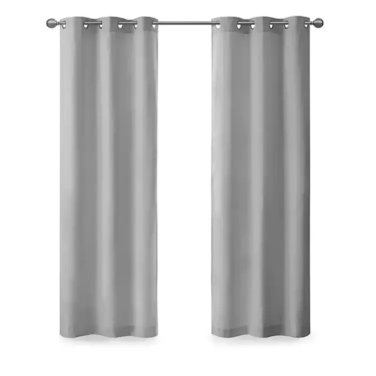 Kirklands Home Basketweave Curtain Panel Set, 84 in Gray Hot